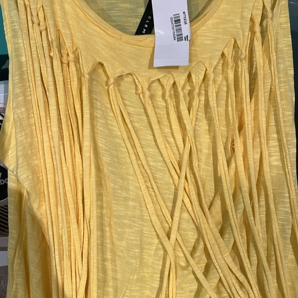 Grace Elements Women's Blouse New Tank Top Fringed Lemon Zest - Picture 2 of 3